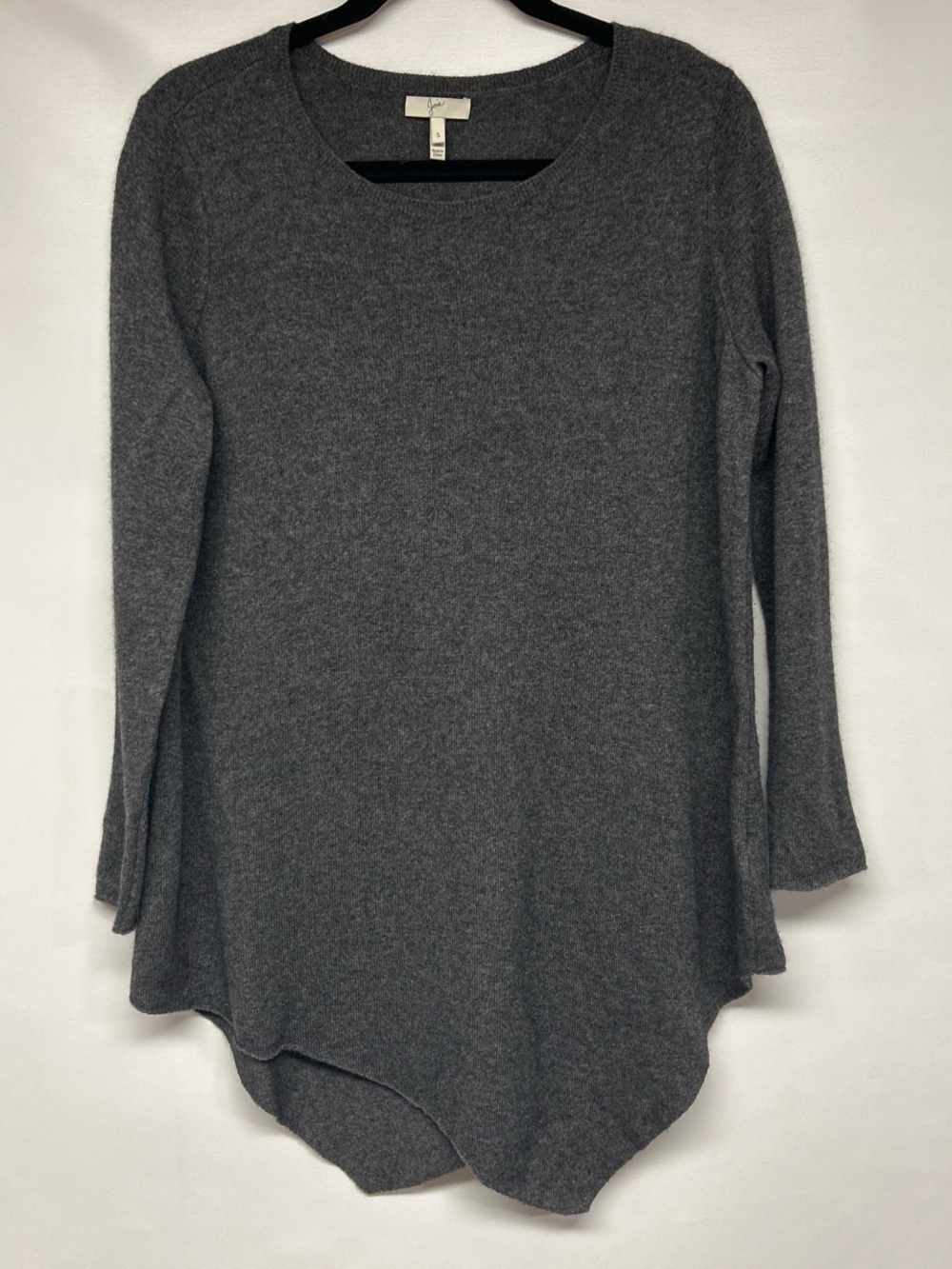 Joie Charcoal Asymmetrical Hem Tunic Sweater
